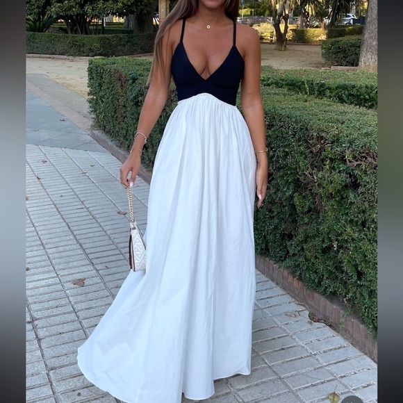 Zara NWT contrasting midi dress - Picture 4 of 12